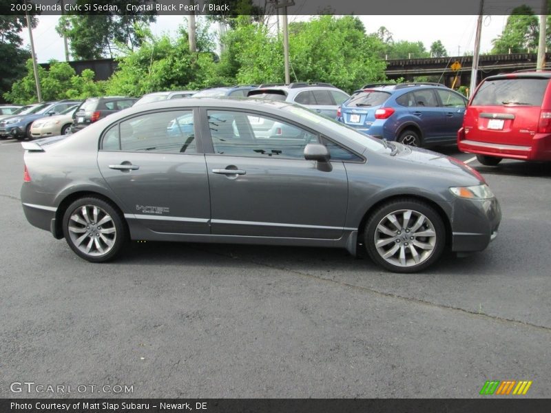 Crystal Black Pearl / Black 2009 Honda Civic Si Sedan