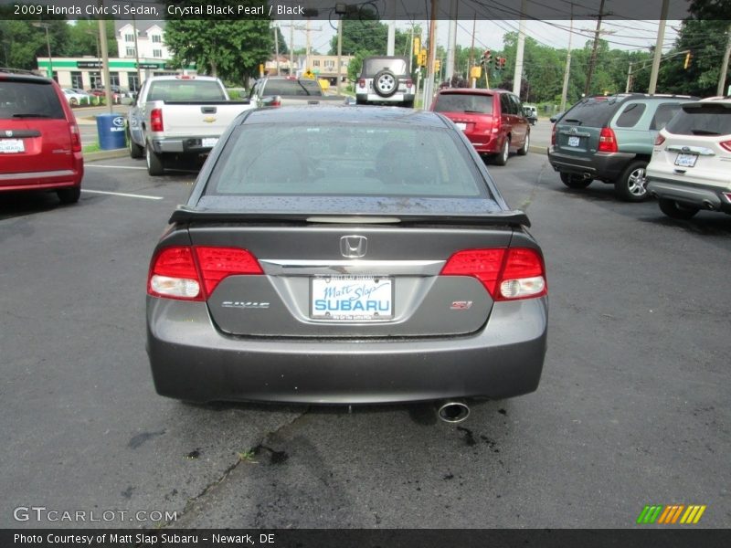 Crystal Black Pearl / Black 2009 Honda Civic Si Sedan