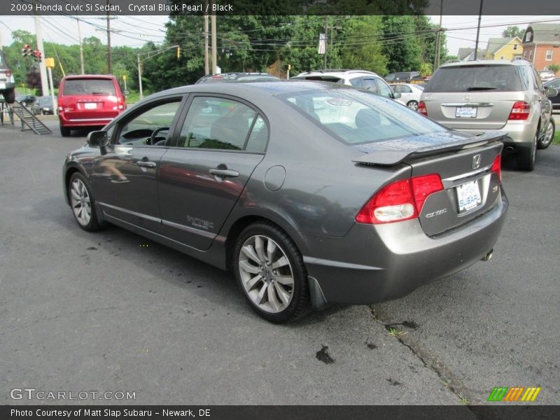 Crystal Black Pearl / Black 2009 Honda Civic Si Sedan