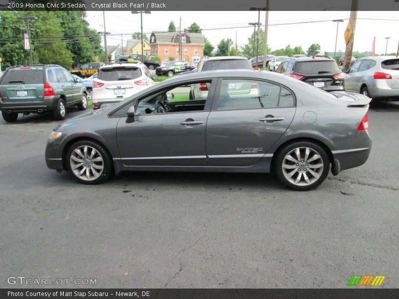Crystal Black Pearl / Black 2009 Honda Civic Si Sedan