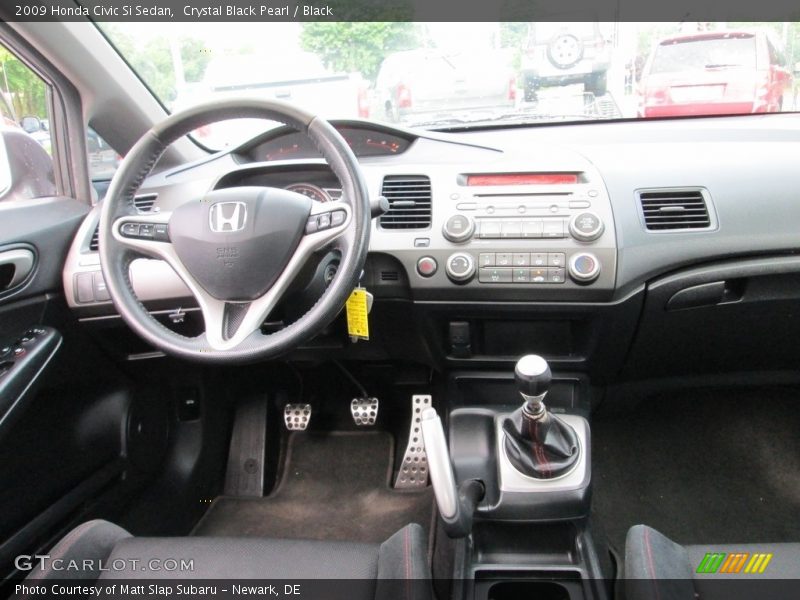Crystal Black Pearl / Black 2009 Honda Civic Si Sedan