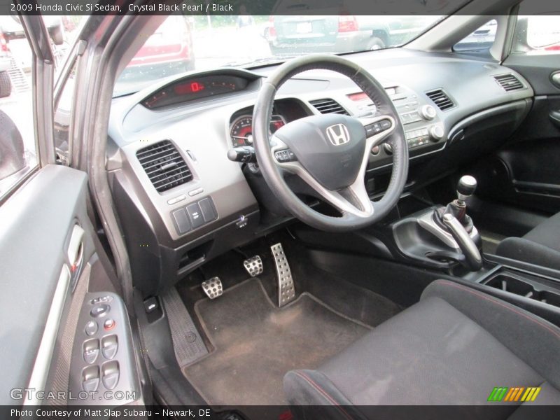 Crystal Black Pearl / Black 2009 Honda Civic Si Sedan