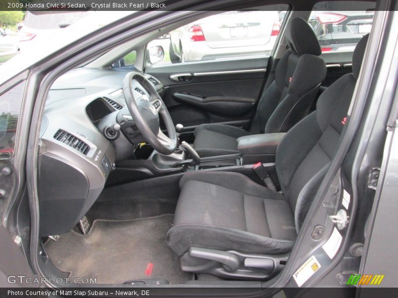 Crystal Black Pearl / Black 2009 Honda Civic Si Sedan