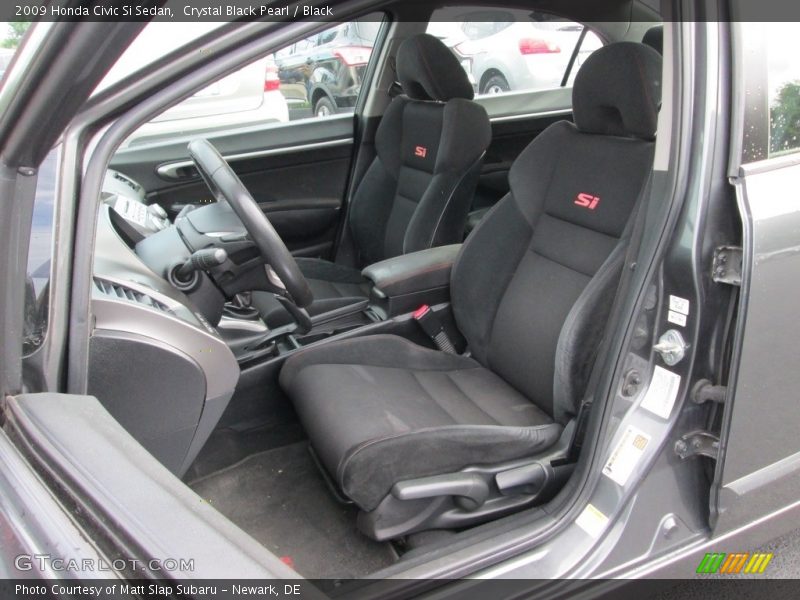 Crystal Black Pearl / Black 2009 Honda Civic Si Sedan