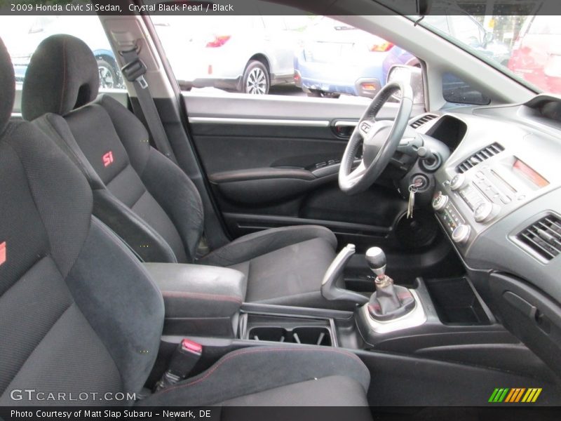 Crystal Black Pearl / Black 2009 Honda Civic Si Sedan