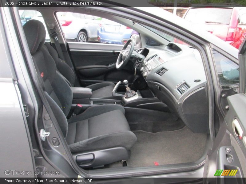 Crystal Black Pearl / Black 2009 Honda Civic Si Sedan