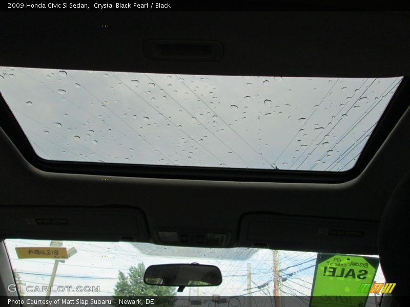 Crystal Black Pearl / Black 2009 Honda Civic Si Sedan
