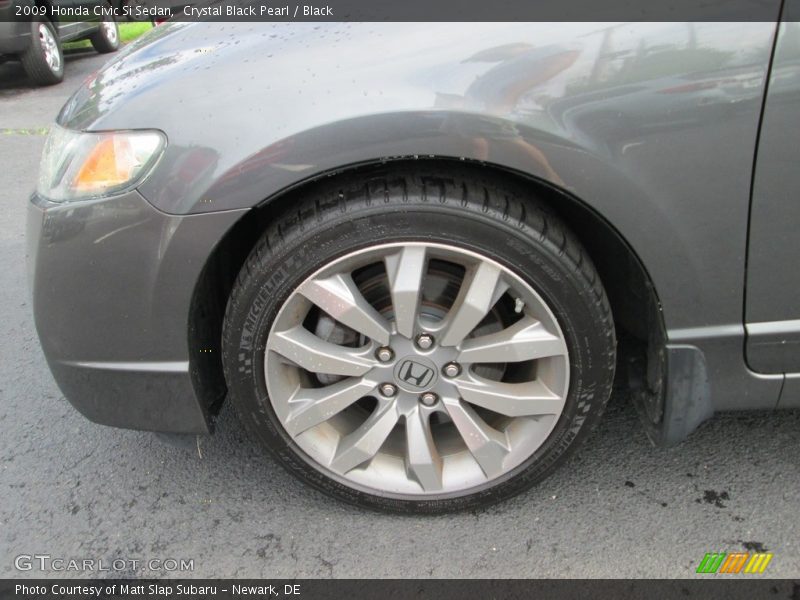 Crystal Black Pearl / Black 2009 Honda Civic Si Sedan