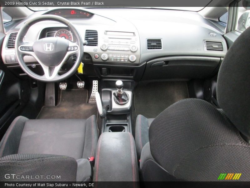 Crystal Black Pearl / Black 2009 Honda Civic Si Sedan