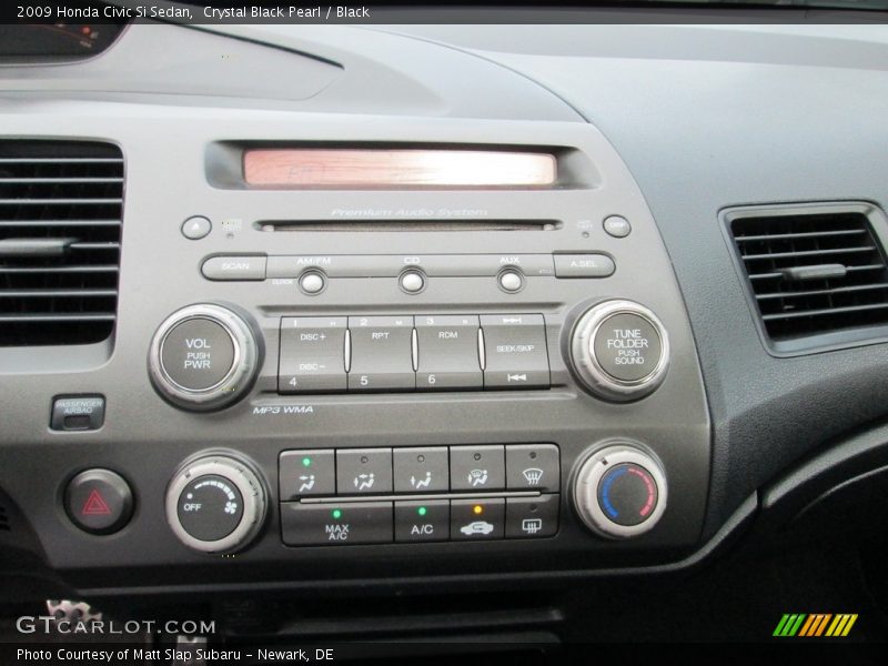 Crystal Black Pearl / Black 2009 Honda Civic Si Sedan