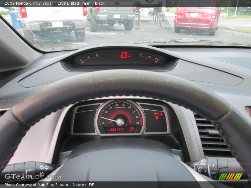 Crystal Black Pearl / Black 2009 Honda Civic Si Sedan