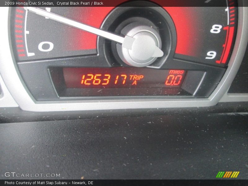 Crystal Black Pearl / Black 2009 Honda Civic Si Sedan