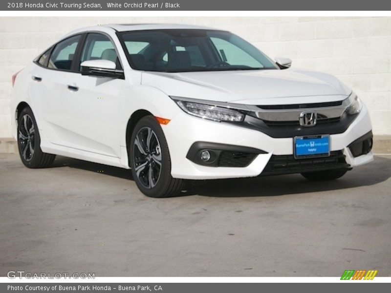White Orchid Pearl / Black 2018 Honda Civic Touring Sedan