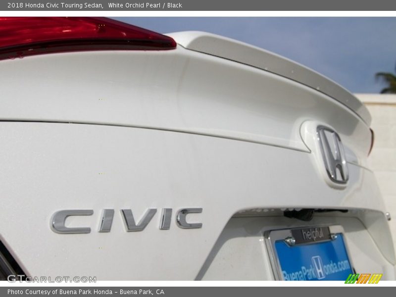 White Orchid Pearl / Black 2018 Honda Civic Touring Sedan
