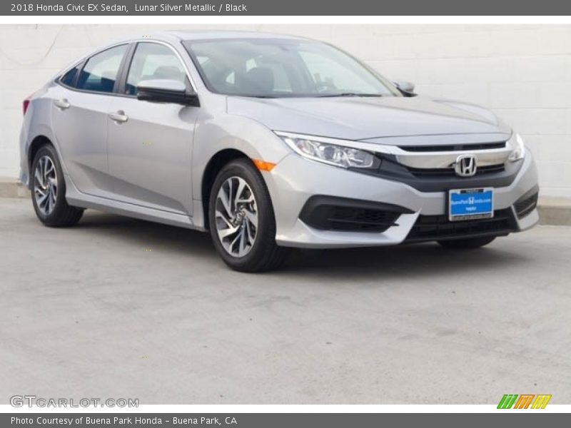 Lunar Silver Metallic / Black 2018 Honda Civic EX Sedan