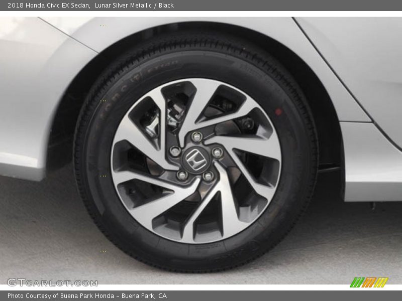 Lunar Silver Metallic / Black 2018 Honda Civic EX Sedan