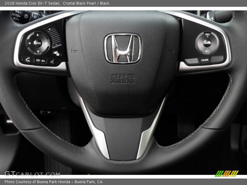 Crystal Black Pearl / Black 2018 Honda Civic EX-T Sedan