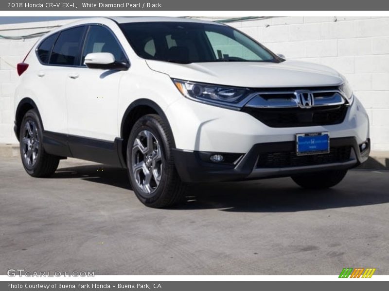 White Diamond Pearl / Black 2018 Honda CR-V EX-L