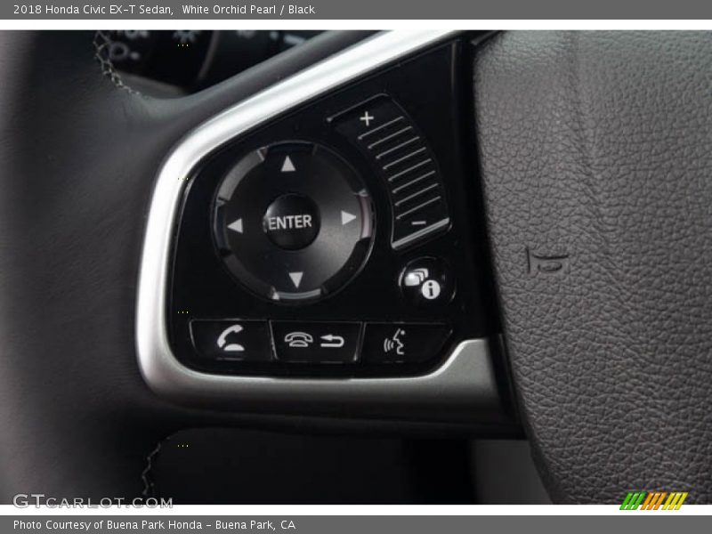 White Orchid Pearl / Black 2018 Honda Civic EX-T Sedan