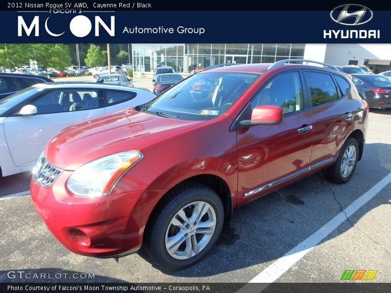 Cayenne Red / Black 2012 Nissan Rogue SV AWD