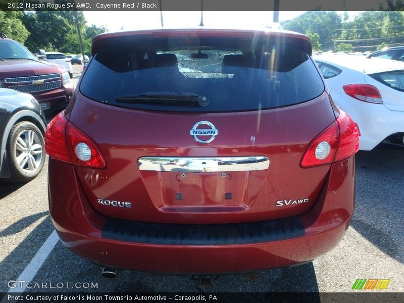 Cayenne Red / Black 2012 Nissan Rogue SV AWD