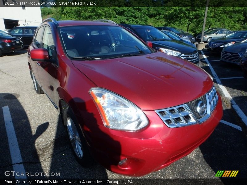 Cayenne Red / Black 2012 Nissan Rogue SV AWD