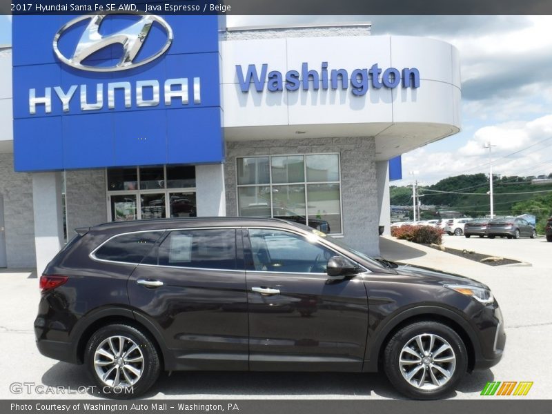 Java Espresso / Beige 2017 Hyundai Santa Fe SE AWD