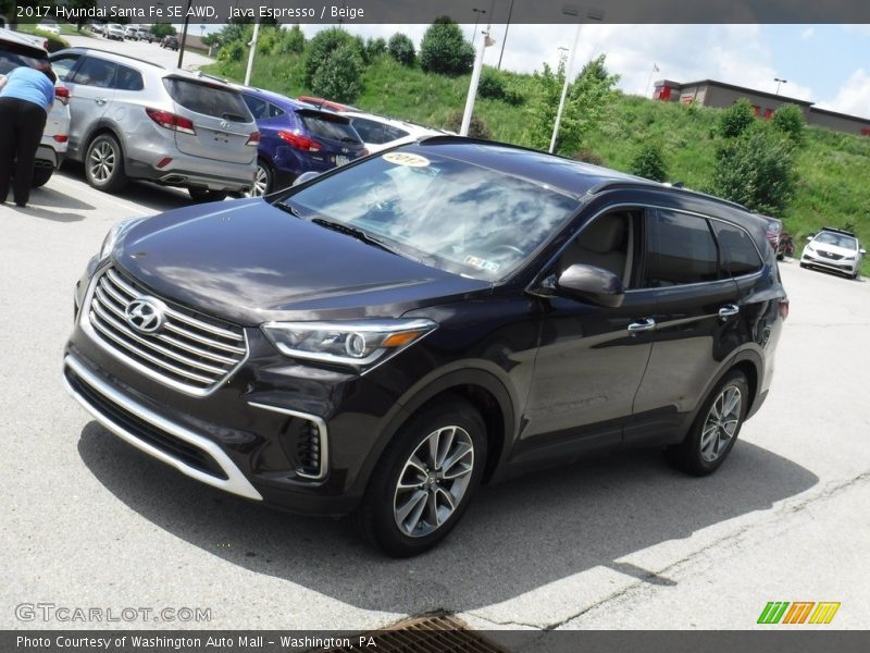 Java Espresso / Beige 2017 Hyundai Santa Fe SE AWD