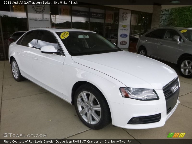 Ibis White / Black 2012 Audi A4 2.0T quattro Sedan
