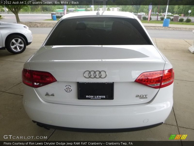 Ibis White / Black 2012 Audi A4 2.0T quattro Sedan