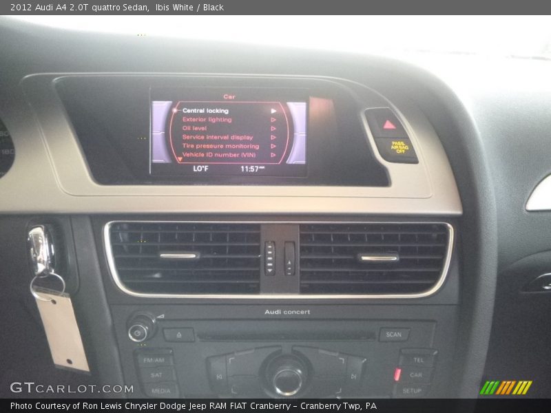 Ibis White / Black 2012 Audi A4 2.0T quattro Sedan