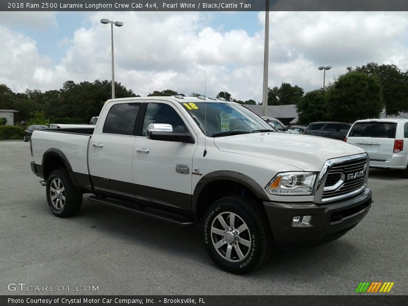 Pearl White / Black/Cattle Tan 2018 Ram 2500 Laramie Longhorn Crew Cab 4x4