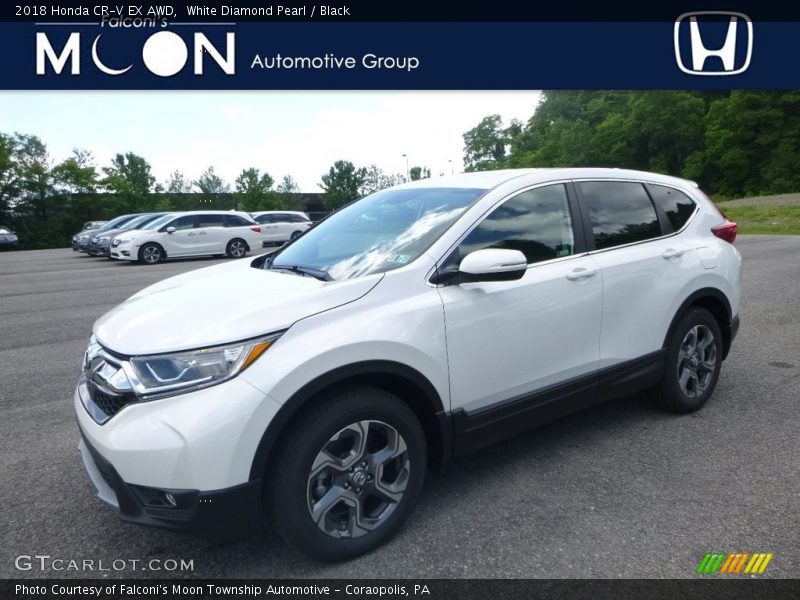 White Diamond Pearl / Black 2018 Honda CR-V EX AWD