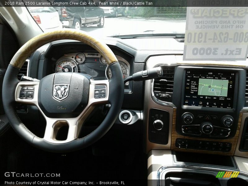 Pearl White / Black/Cattle Tan 2018 Ram 2500 Laramie Longhorn Crew Cab 4x4