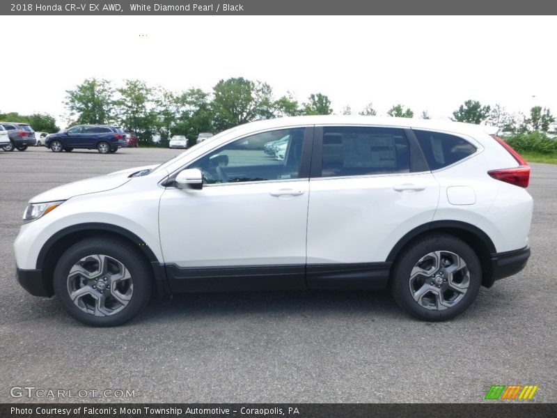 White Diamond Pearl / Black 2018 Honda CR-V EX AWD