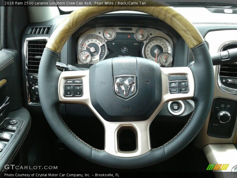 Pearl White / Black/Cattle Tan 2018 Ram 2500 Laramie Longhorn Crew Cab 4x4