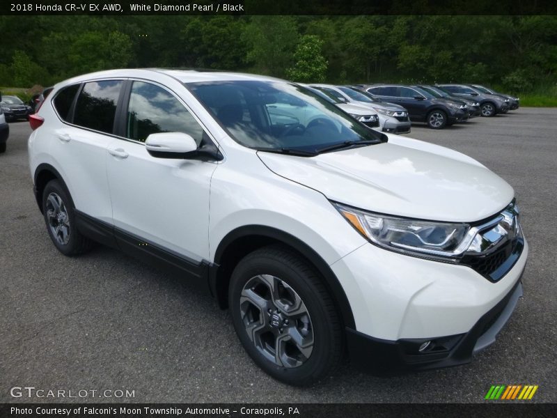 White Diamond Pearl / Black 2018 Honda CR-V EX AWD