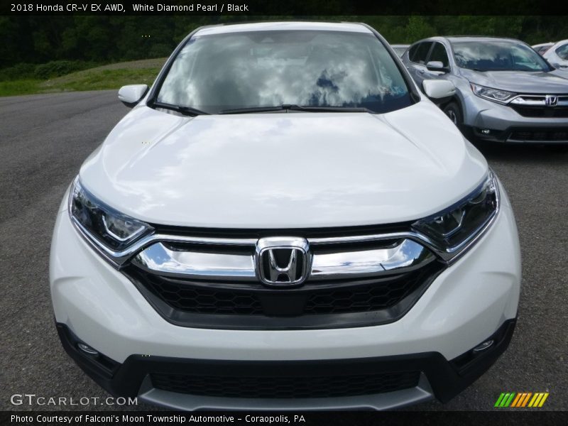 White Diamond Pearl / Black 2018 Honda CR-V EX AWD