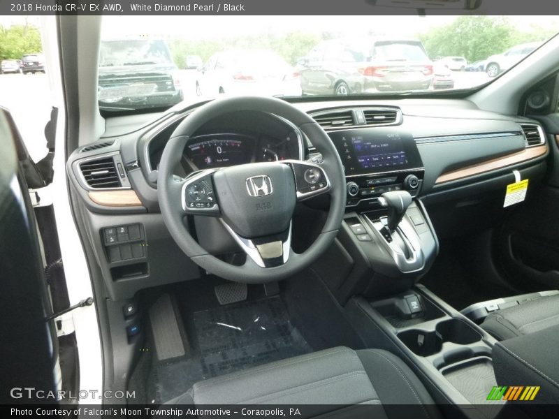 White Diamond Pearl / Black 2018 Honda CR-V EX AWD