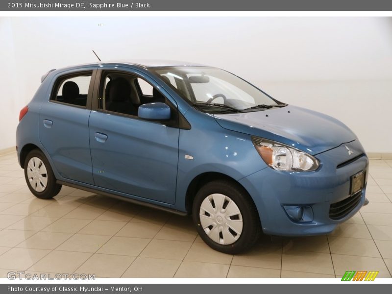 Sapphire Blue / Black 2015 Mitsubishi Mirage DE