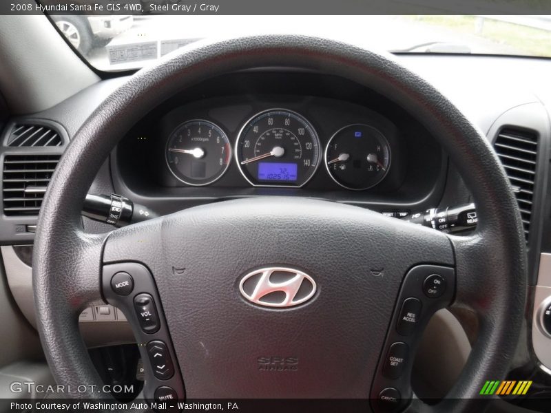 Steel Gray / Gray 2008 Hyundai Santa Fe GLS 4WD