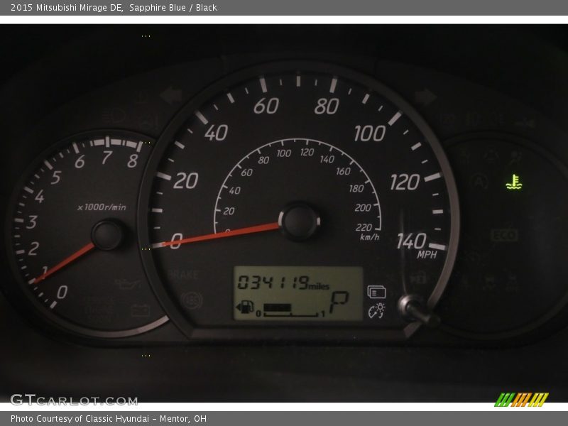 Sapphire Blue / Black 2015 Mitsubishi Mirage DE