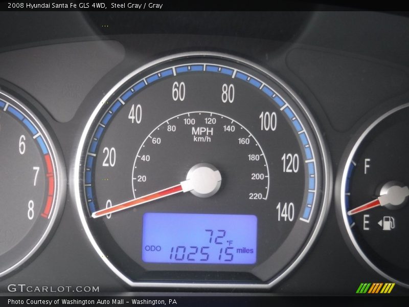 Steel Gray / Gray 2008 Hyundai Santa Fe GLS 4WD