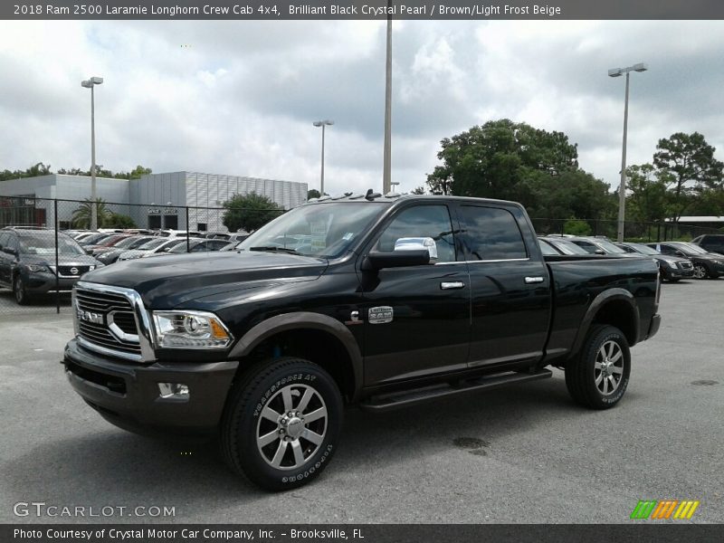 Brilliant Black Crystal Pearl / Brown/Light Frost Beige 2018 Ram 2500 Laramie Longhorn Crew Cab 4x4