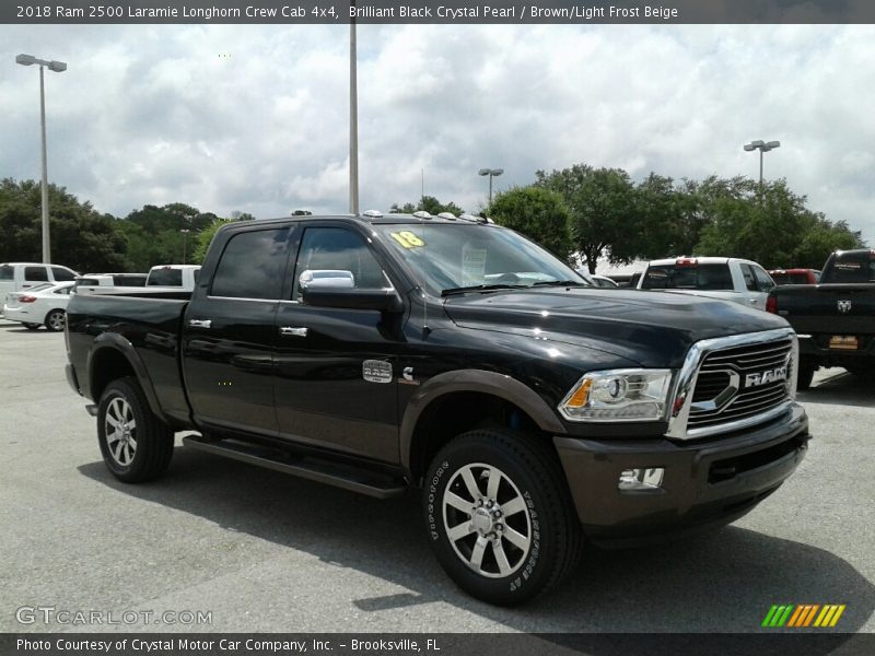 Brilliant Black Crystal Pearl / Brown/Light Frost Beige 2018 Ram 2500 Laramie Longhorn Crew Cab 4x4