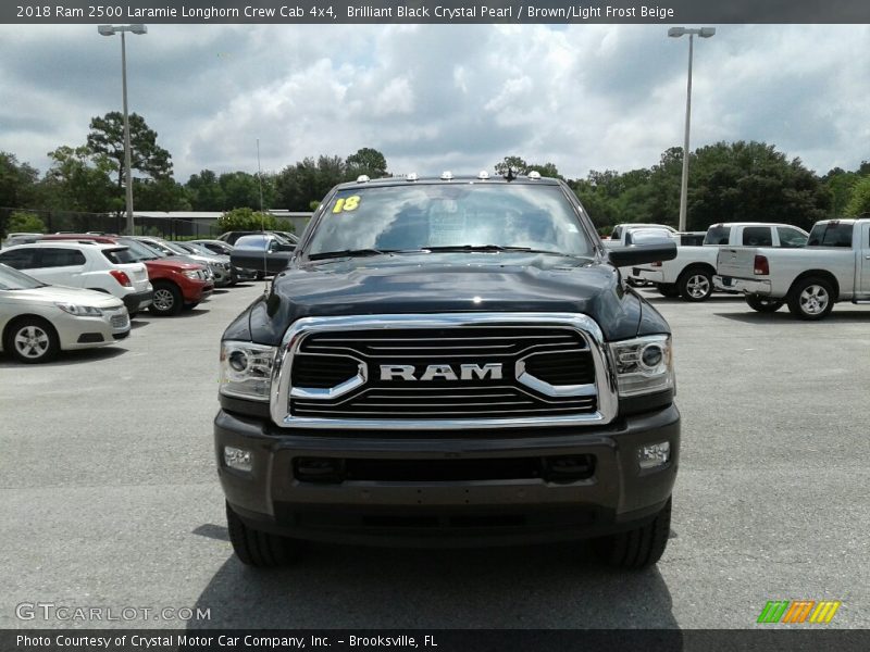 Brilliant Black Crystal Pearl / Brown/Light Frost Beige 2018 Ram 2500 Laramie Longhorn Crew Cab 4x4