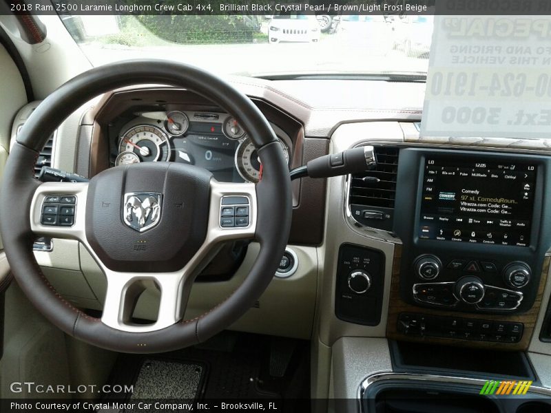 Brilliant Black Crystal Pearl / Brown/Light Frost Beige 2018 Ram 2500 Laramie Longhorn Crew Cab 4x4