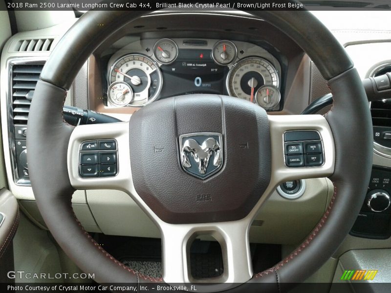 Brilliant Black Crystal Pearl / Brown/Light Frost Beige 2018 Ram 2500 Laramie Longhorn Crew Cab 4x4