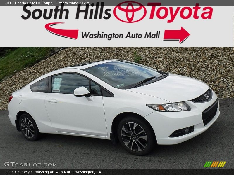 Taffeta White / Gray 2013 Honda Civic EX Coupe
