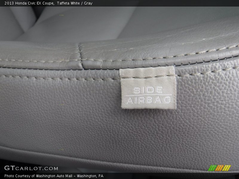 Taffeta White / Gray 2013 Honda Civic EX Coupe